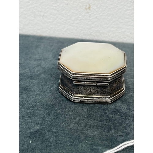 624 - Small silver hallmarked mother of pearl box