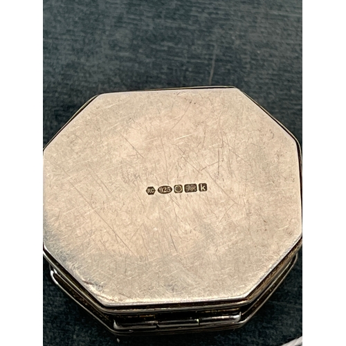 624 - Small silver hallmarked mother of pearl box