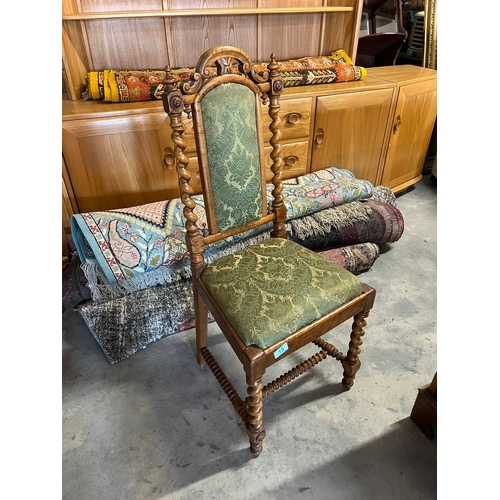 19 - Antique walnut barley twist chair