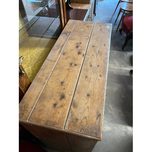 36 - Antique pine cupboard with sliding doors