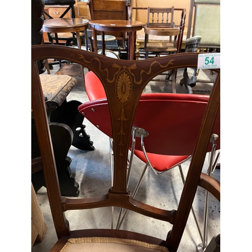 54 - Antique Edwardian inlaid chair