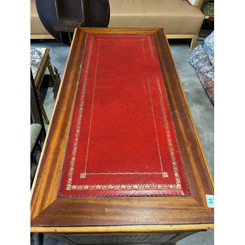 64 - Leather topped pedestal desk