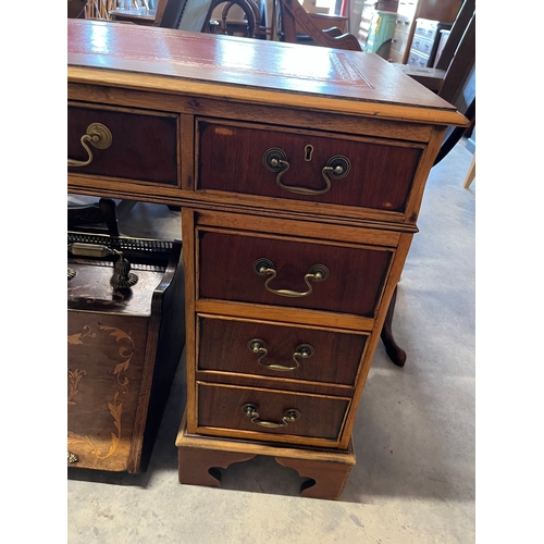 64 - Leather topped pedestal desk