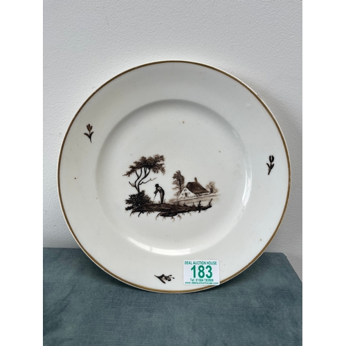 183 - Antique hand painted plates. One signed to reverse