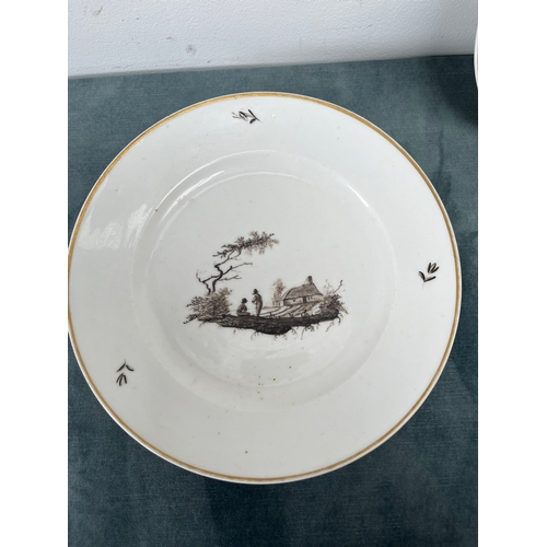 183 - Antique hand painted plates. One signed to reverse