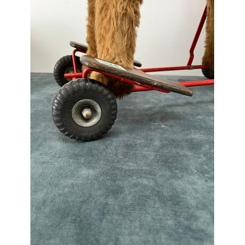 324 - Vintage Tri-Ang - International Model Aircraft Ltd push along mohair dog