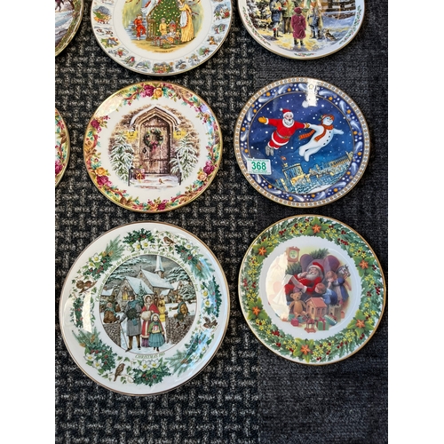 368 - Group of various porcelain Christmas plates