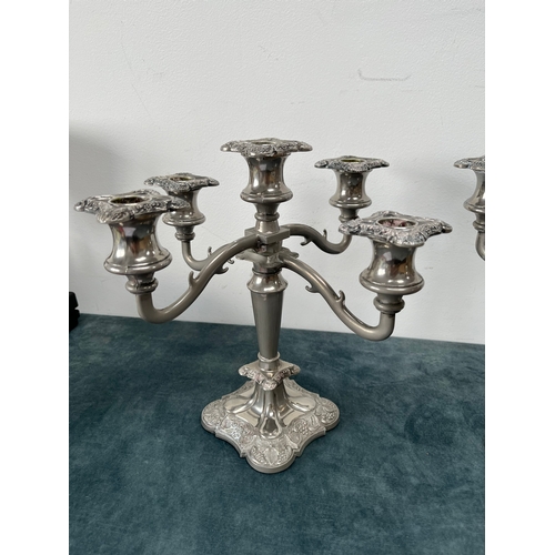 371 - 2 x silver plated candlesticks