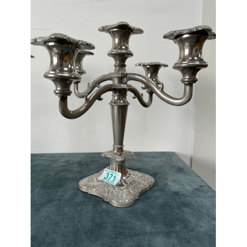 371 - 2 x silver plated candlesticks