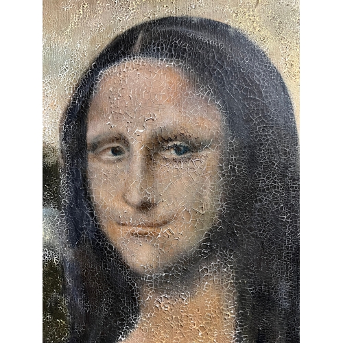 795 - Modern oil on canvas reproduction of Mona Lisa - Steven J Allen