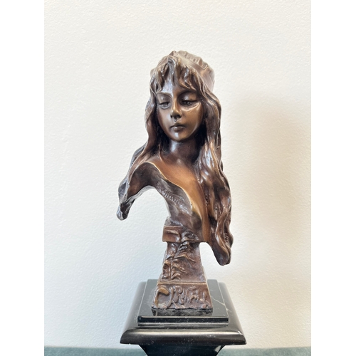 196 - Art Nouveau style Bronze bust of a lady - after 