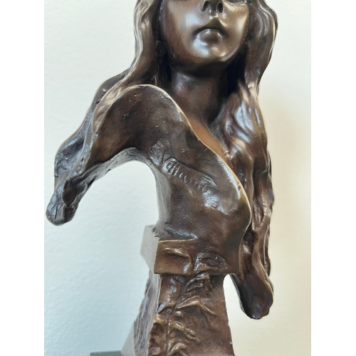 196 - Art Nouveau style Bronze bust of a lady - after 