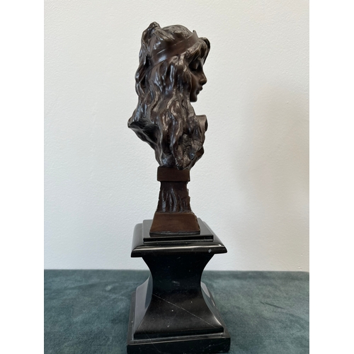 196 - Art Nouveau style Bronze bust of a lady - after 