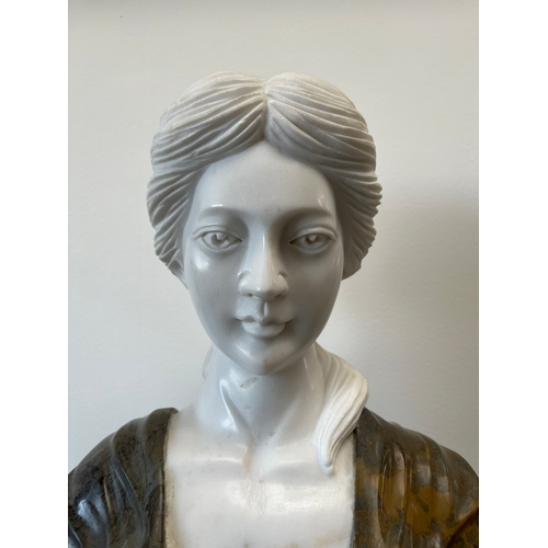 217 - Large Italian Carrera marble carved bust of a lady