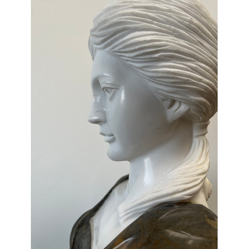 217 - Large Italian Carrera marble carved bust of a lady