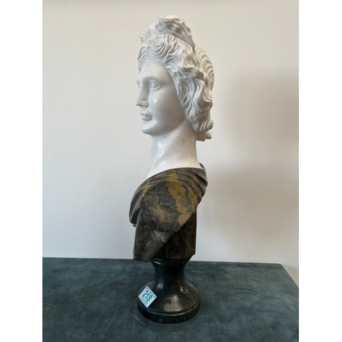 218 - Large Italian Carrera marble carved bust of a man