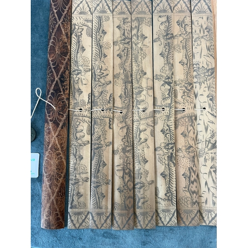 251 - Indonesian bamboo manuscript etching