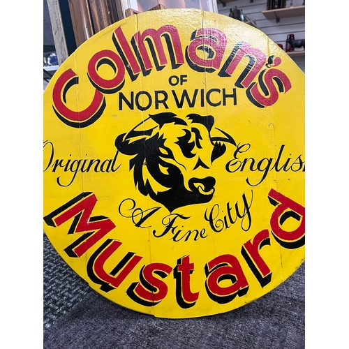 334 - Circular sign decorated with Colman's Mustard advertising