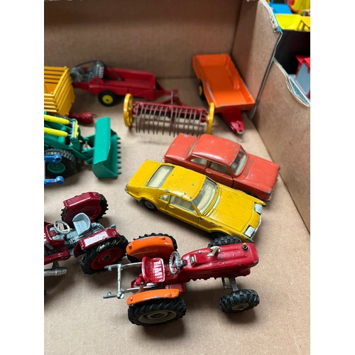 370 - Various model toy cars/ tractors - including Corgi + Dinky ect