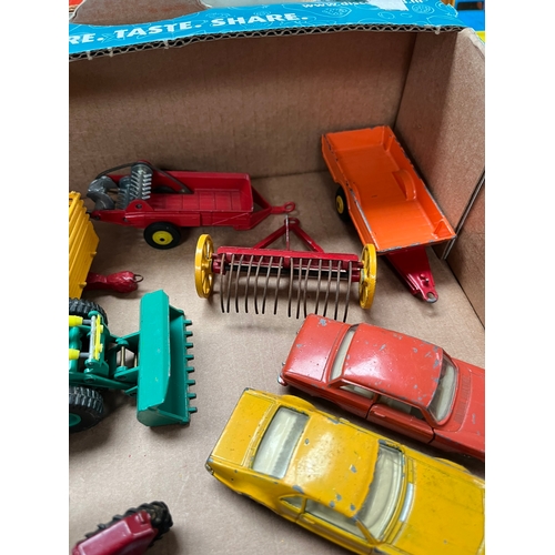 370 - Various model toy cars/ tractors - including Corgi + Dinky ect