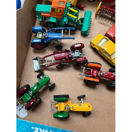 370 - Various model toy cars/ tractors - including Corgi + Dinky ect