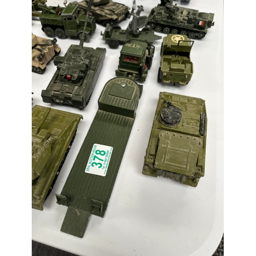 378 - Various model tanks including Corgi + Dinky