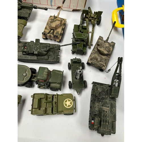 378 - Various model tanks including Corgi + Dinky