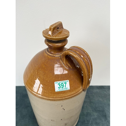 397 - Large stoneware flagon