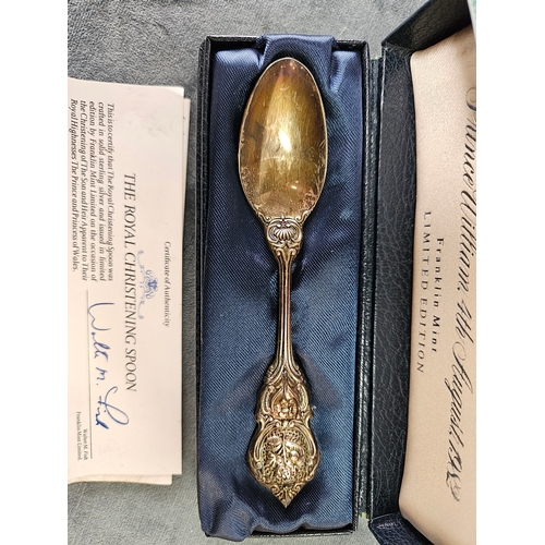 604 - Solid silver the Royal Christening Spoon - Prince William - 31g