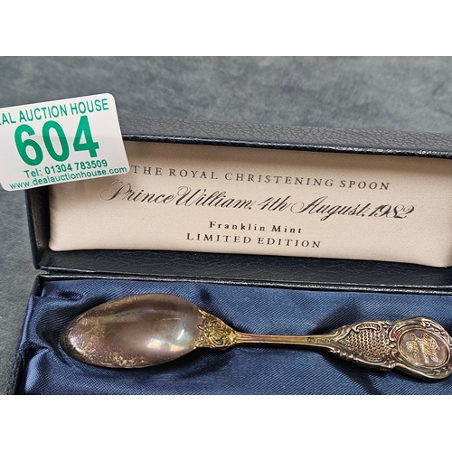 604 - Solid silver the Royal Christening Spoon - Prince William - 31g