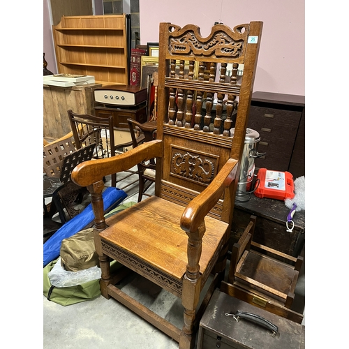 25 - Large very heavy carved armchair