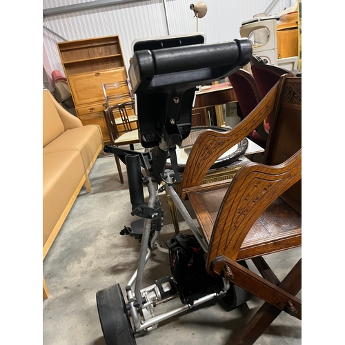 42 - Golf trolley with battery charger and wires- untested needs a battery vendor says working