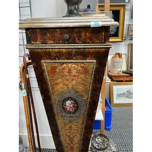 52 - Large pedestal decorated with flowers and metal detail