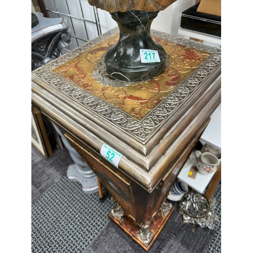 52 - Large pedestal decorated with flowers and metal detail