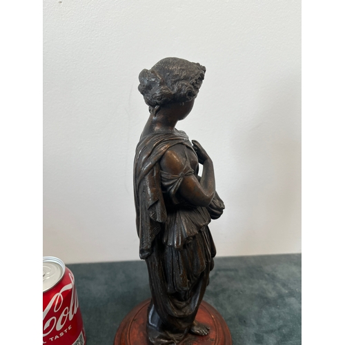 161 - Large spelter figure of a lady. Damage to hand