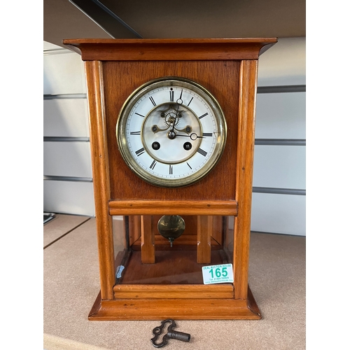 165 - Open escapement bracket clock - working 

32cm high x 16.5cm deep