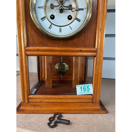 165 - Open escapement bracket clock - working 

32cm high x 16.5cm deep