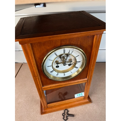 165 - Open escapement bracket clock - working 

32cm high x 16.5cm deep