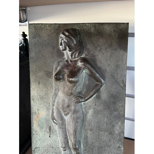 166 - Large heavy bronze plaque of a nude lady - signed 

38.5cm high x 20.5cm wide