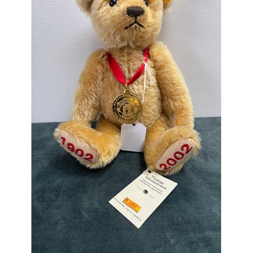 214 - Steiff Manchester United 1902 - 2002 Centenary bear.
Danbury Mint.