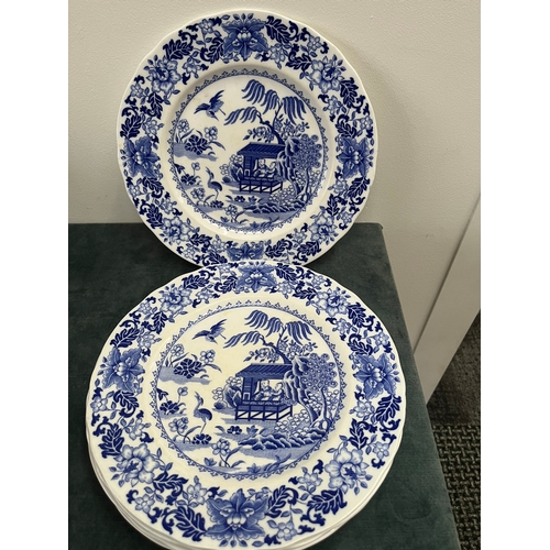 218 - Royal Worcester Blue Broseley set of six dinner plates