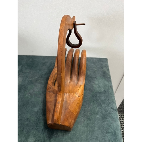 246 - Wooden carved wine bottle holder (wine not included)