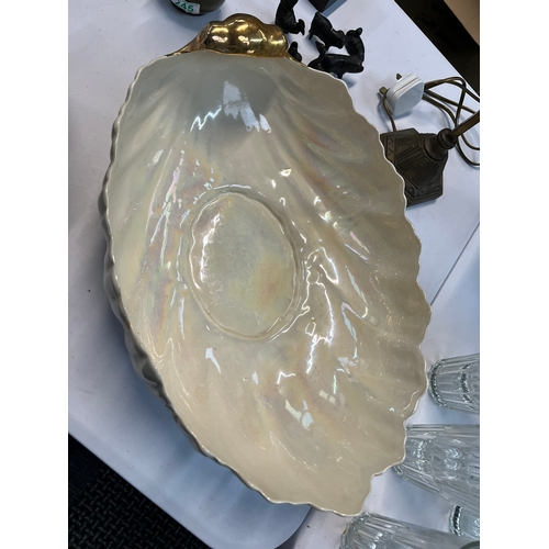 247 - Iridescent mother of pearl effect wash bowl and jug - Large