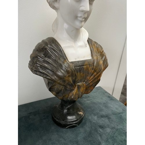 250 - Large Italian Carrera marble carved bust of a lady