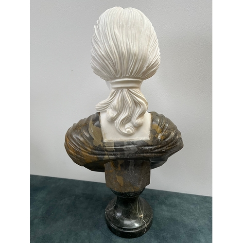 250 - Large Italian Carrera marble carved bust of a lady