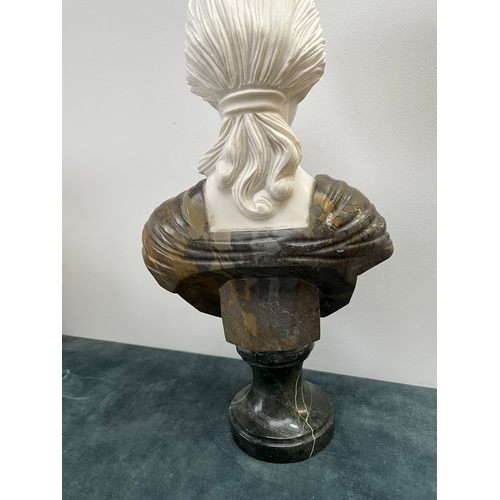 250 - Large Italian Carrera marble carved bust of a lady