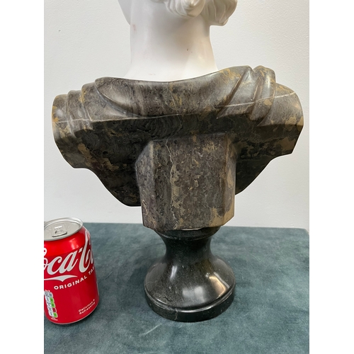 251 - Large Italian Carrera marble carved bust of a man