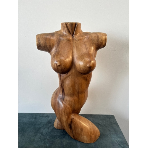 336 - Style of Frank Dobson large wooden carving of a female torso