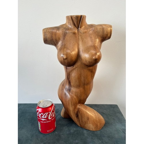 336 - Style of Frank Dobson large wooden carving of a female torso