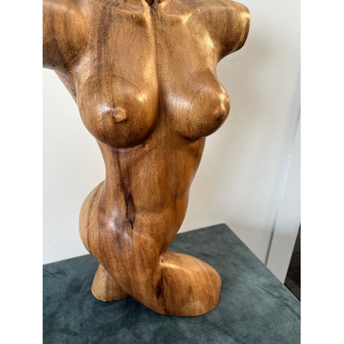 336 - Style of Frank Dobson large wooden carving of a female torso